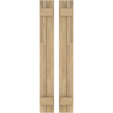 Americraft 2-Board (2 Batten) Exterior Real Wood Joined Board-n-Batten Shutters, ARW101BB207X36UNH